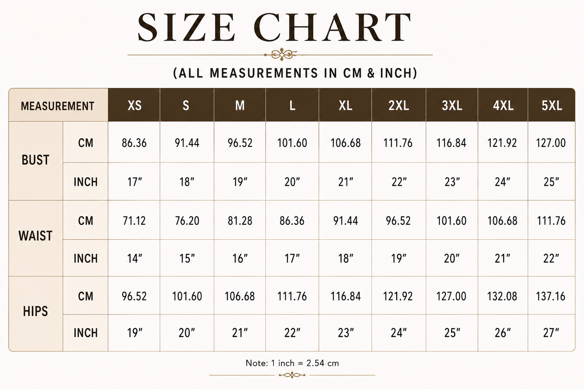 Meera Palazzo Set Size Guide