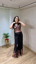 Crop Top, Bell Bottoms, Dupatta