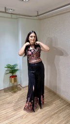 Crop Top, Bell Bottoms, Dupatta