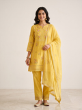 Handworked Dual Shade Short Kurta Set