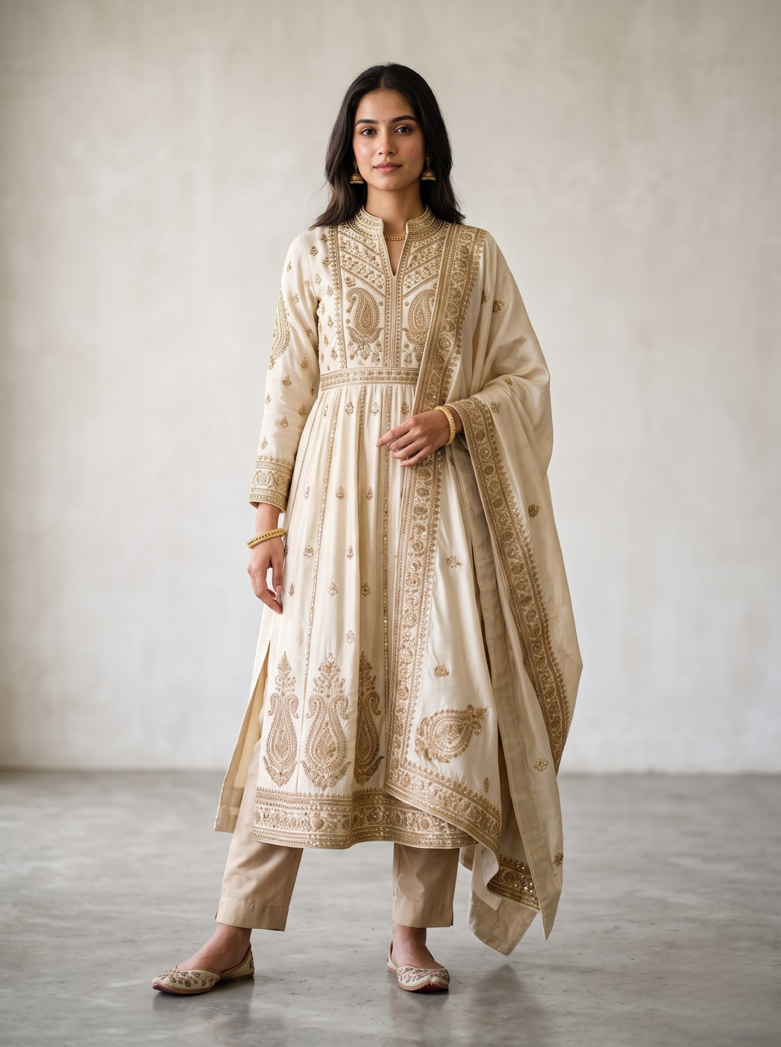 Handworked Anarkali Set