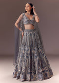 Net Lehenga Set With Cape Style Dupatta