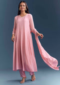 Light Pink Chinon Anarkali Suit